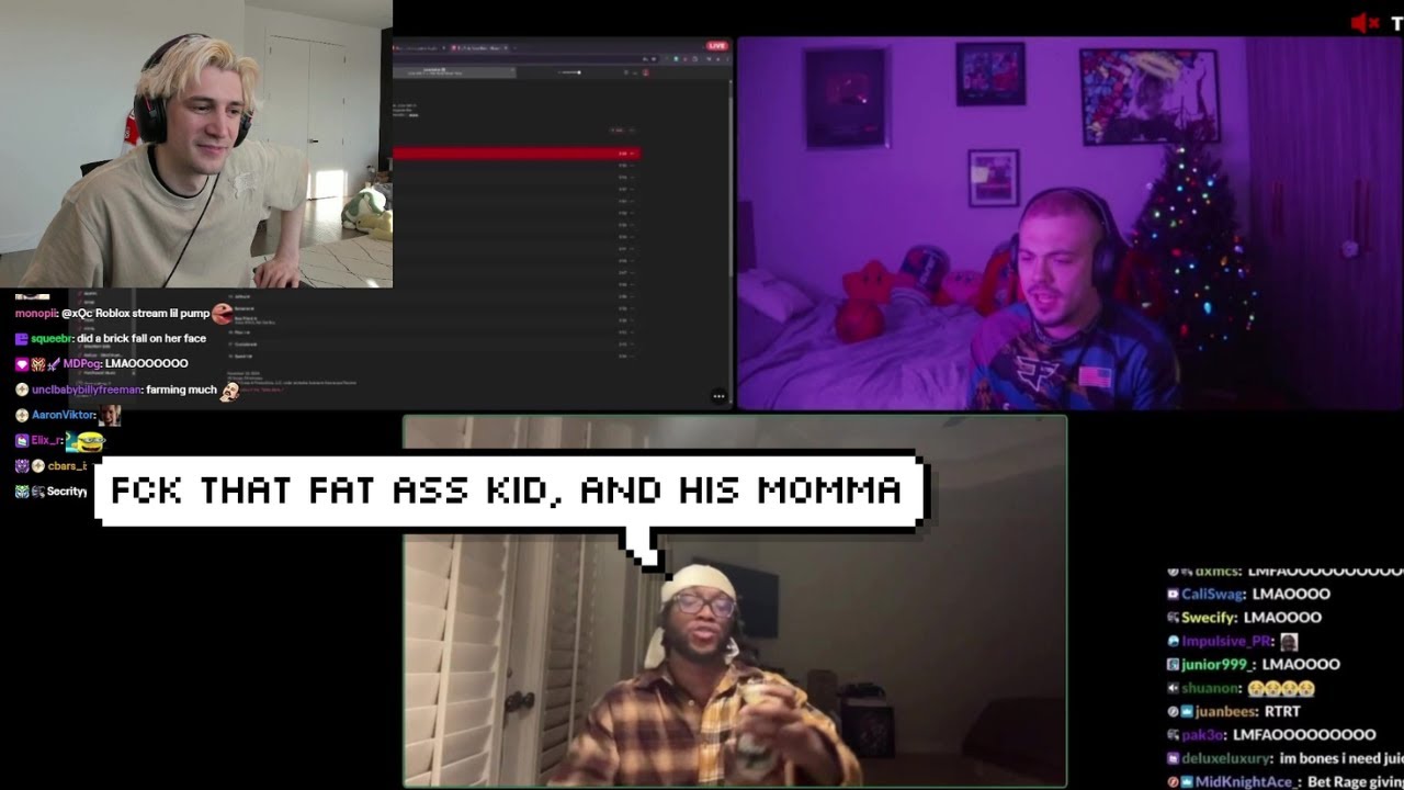 xQc Reacts to YourRage & Adapt Roasting Little Fat Kid on Kai Cenat's ...