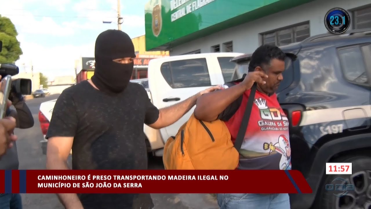 Caminhoneiro é preso transportando madeira ilegal no município de São João da Serra 24 10 2023