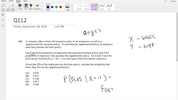 SOA Exam P Question 112 | Conditional Probability of Joint Distribution
