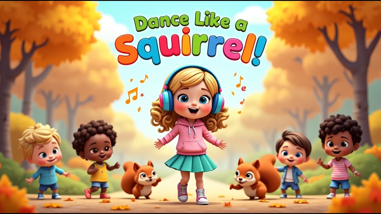 🕺 Dance Like a Squirrel! 🐿️ | 🍁 Fun Fall Song for Kids & Preschool 🎵