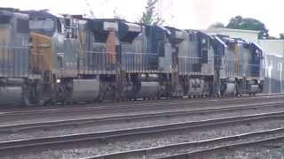 CSX SLUG Unit Leads 6 Engine Manifest Train