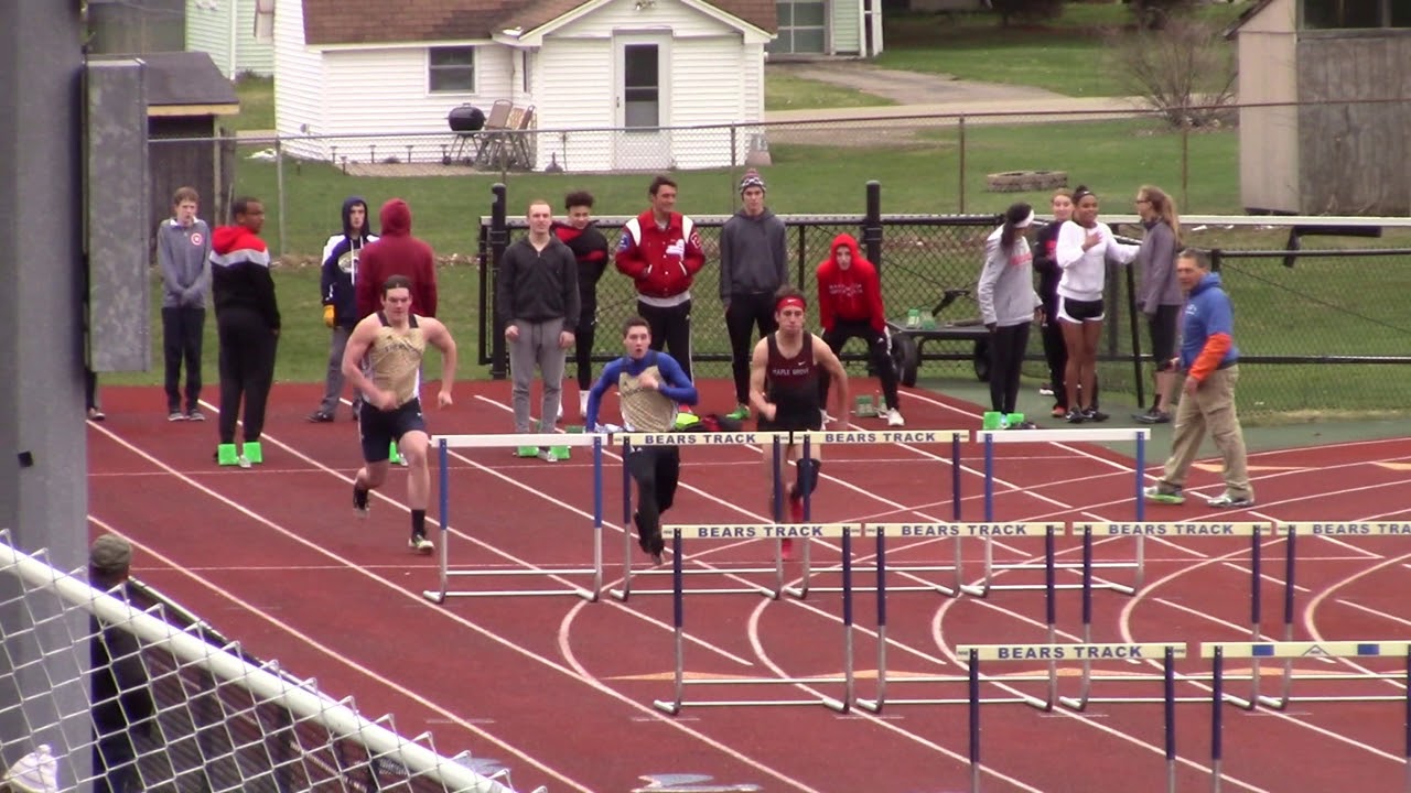 2018 04 18 Frewsburg vs Maple Grove 110m Hurdles Slow Motion YouTube