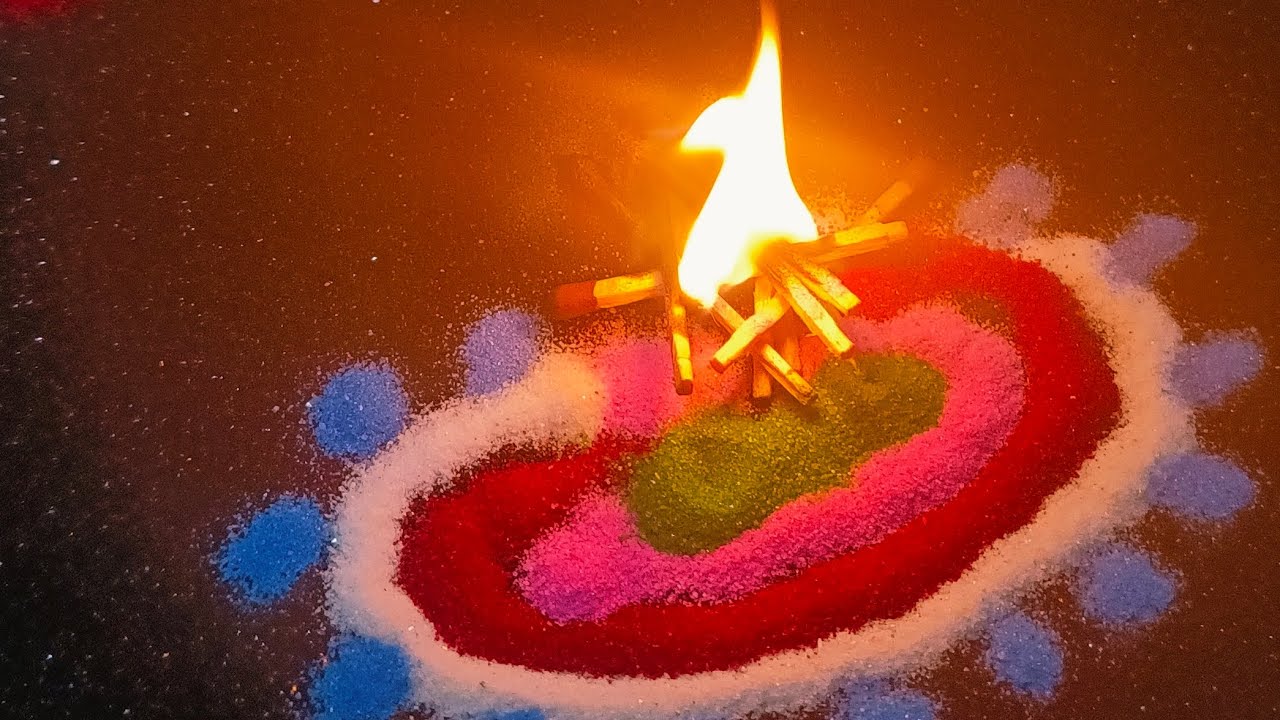HOLI KA DAHAN Special Rangoli || Simple Holi Rangoli || Epic Holi ...