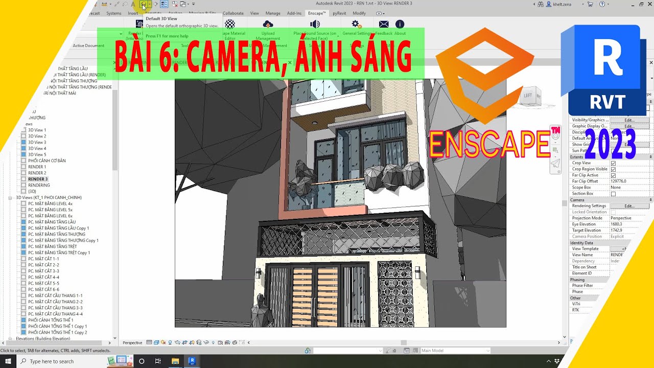 Tự Học Render Enscape Revit 2023 - Bài 6 - YouTube
