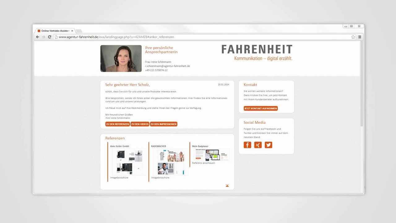 Der Online-Vertriebsassistent von Fahrenheit