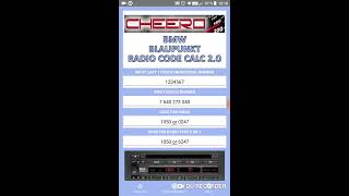 RADIO CODE CALC FOR BMW BUSINESS BAVARIA REVERSE - BLAUPUNKT - OLDTIMER