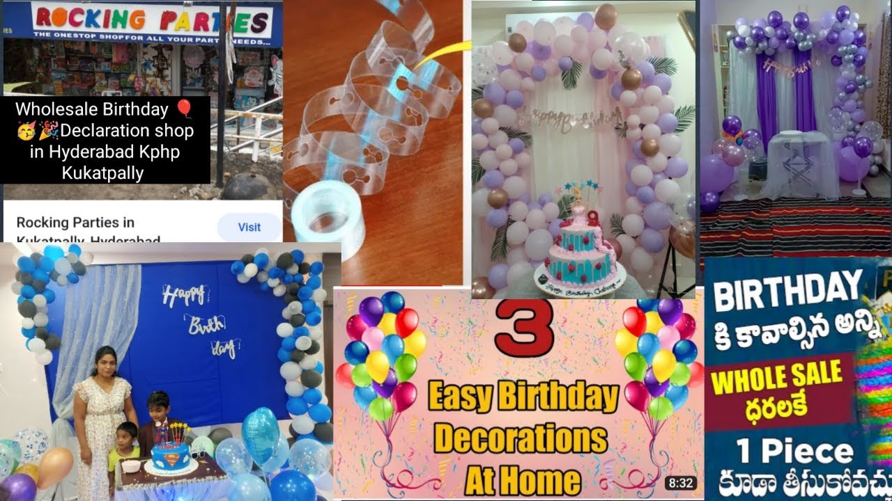 Kukatpally Hyderabad wholesale 🎂 Birthday Decoration Shop .🎈🎉3 Easy