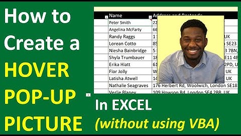 How to create a Pop Up Picture in the Excel Spreadsheet without Using VBA