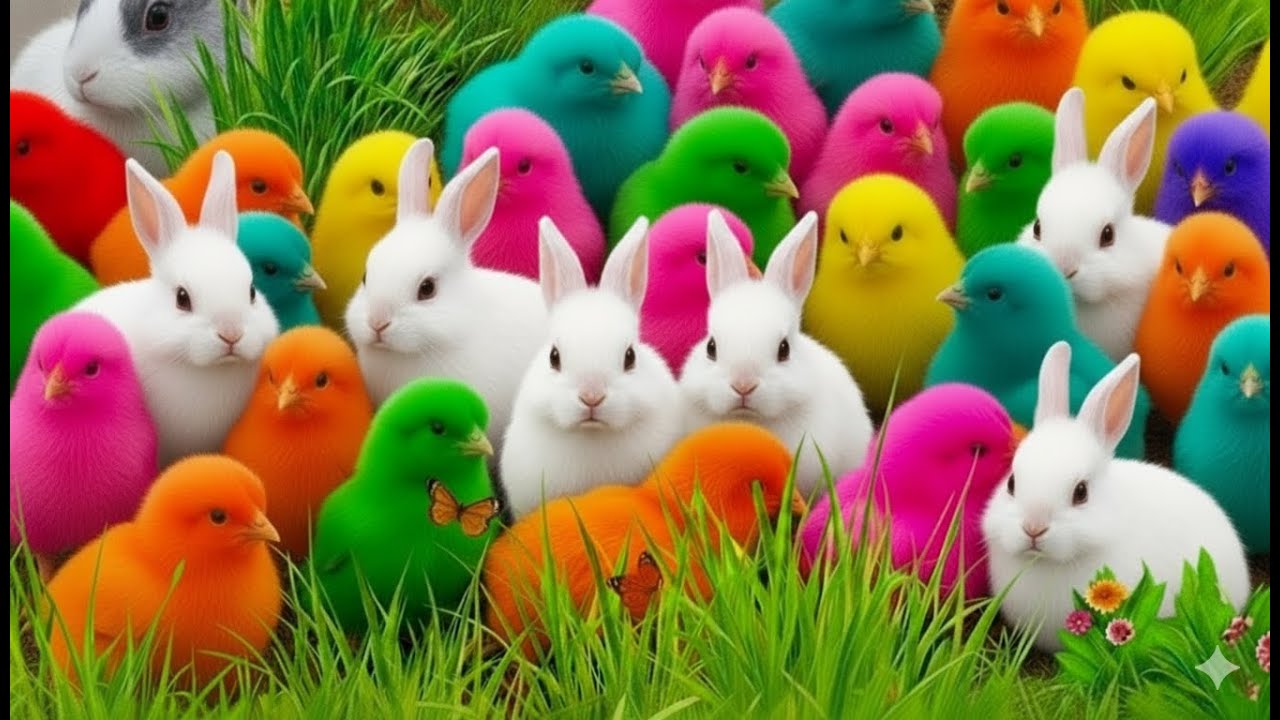 Megaradian Moment Hewan Lucu: Ayam Warna-Warni, Bebek & Kelinci