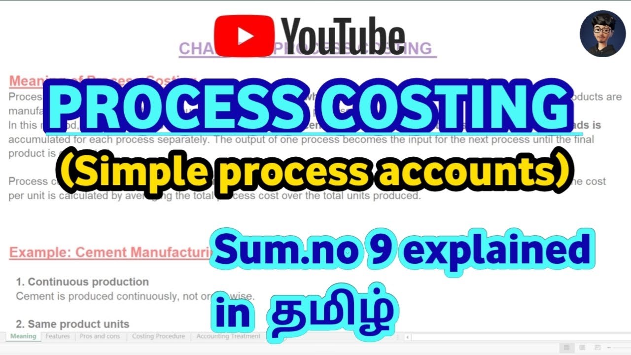 Process costing - sum no 9 solved in Tamil | Normal loss with scrap value 