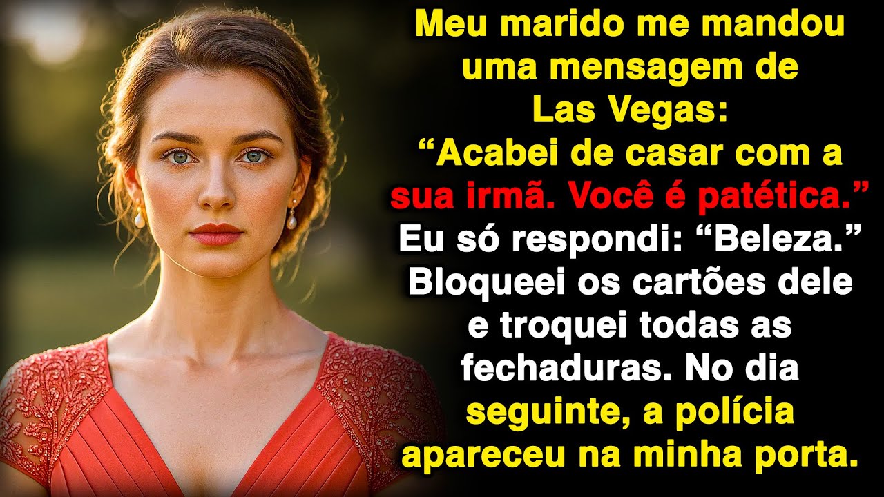 Meu marido mandou mensagem de Vegas: “Casei com sua irmã!” Eu só respondi: “Legal.”