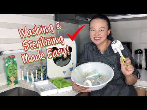 HOW TO WASH AND STERILIZE BABY BOTTLES | Nins Po - YouTube