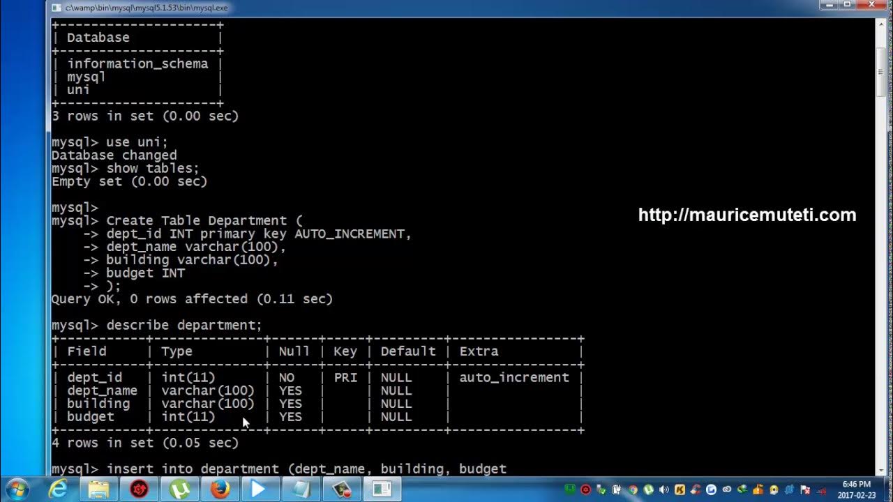 Structured Query Language Tutorial SQL Part 32 AUTO INCREMENT Command ...