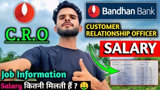 Bandhan Bank Customer Relationship Officer Ki Salary Kitni Milti Hai || Bandhan Bank Salary || C.R.O