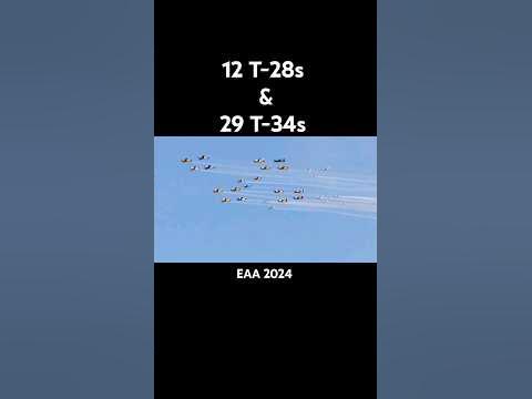 SOUND UP 12 T-28s & 29 T-34s Formation flyby at#eaa24#shorts#t28#t34# ...