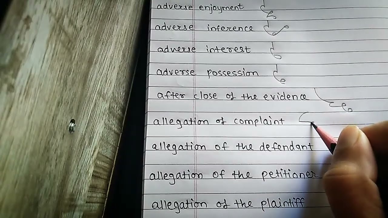 Legal Phrases (A) - Pitman Shorthand