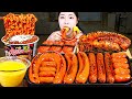 ASMR MUKBANG حفلة سجق نودلز نارية لحم خنزير مدخن ولحم موسوبي محشو 