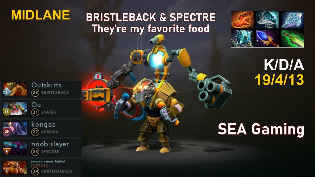 Tinker to counter spectre and bristleback. K/D/A 19/4/13 (Dota 2 Tinker Gameplay - 32)