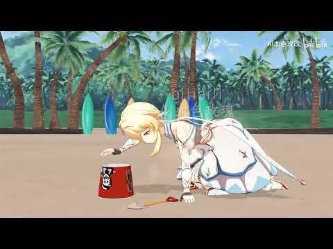 Genshin Impact Tom Jerry Parody Salt Water Tabby Lumine Paimon