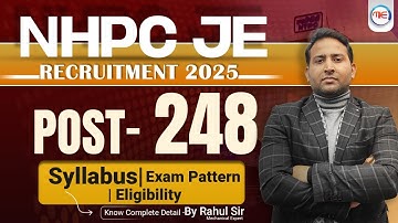 NHPC JE 2025 Recruitment | |NHPC New Vacancy I Paper pattern I Syllabus | Mechanical Engineering