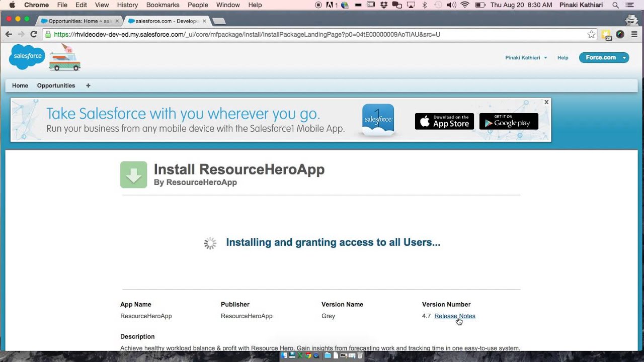 Installing Resource Hero on Salesforce
