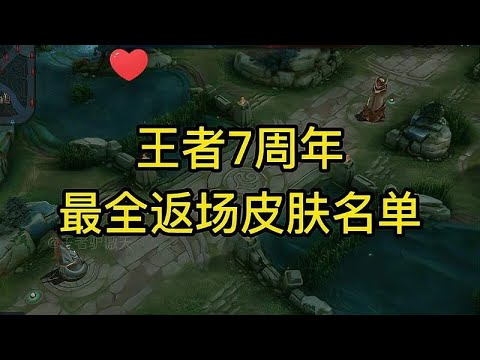 王者7周年最全返场皮肤名单