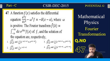 2015 DEC | CSIR-NET | Q.NO 47 | Part-C | POTENTIAL G