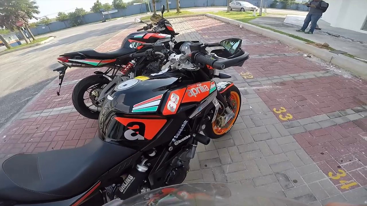 Aprilia Shiver Stock & mussan performance MPdemon slip - on exhaust