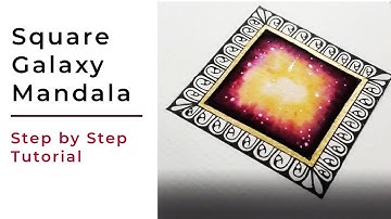 SQUARE GALAXY MANDALA TUTORIAL || Step by Step 🎨