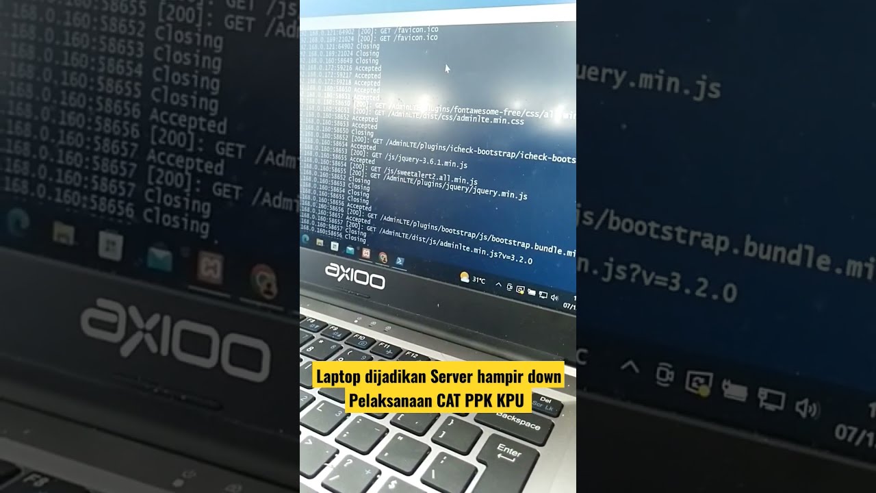 Laptop dijadikan server ujian CAT PPK KPU 