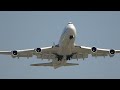 (RARE) Royal Bahrain 747 departs Heathrow! Low and loud departures. 14th of May 4K