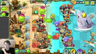 Let's Play Plants vs. Zombies 2 - Part 75 - Big Wave Beach Dr. Zomboss Zombot Shark Boss Fight