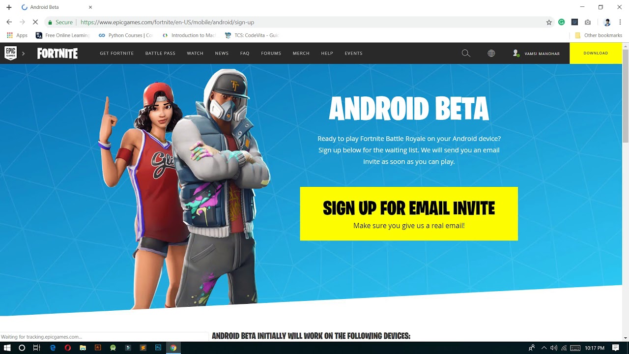 fortnite android beta official registration and working device list - fortnite android beta registration