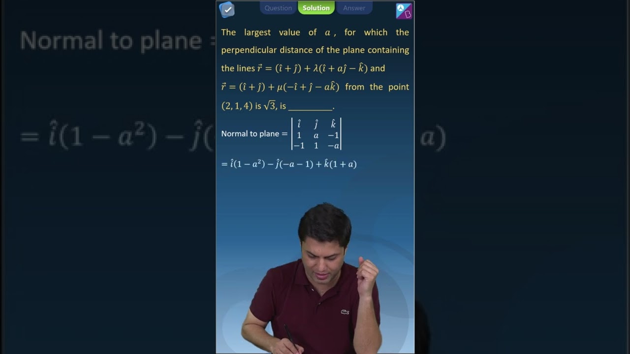 Finding the Equation of Plane Containing the Two Lines | Solving Frequently asked Problems in JEE