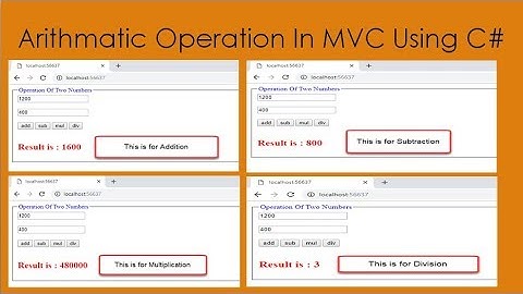 Arithmetic Operation in ASP.NET MVC using C# #coding @CodingKnowledge