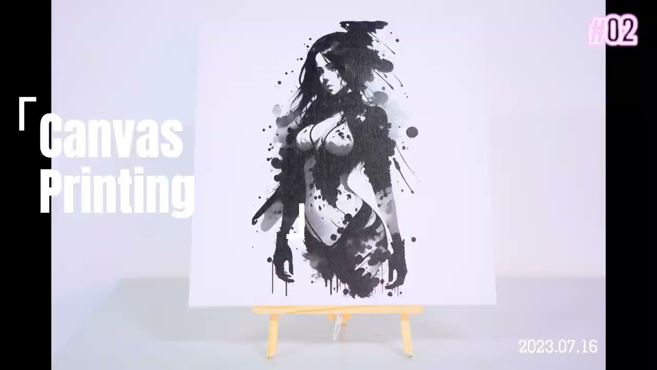 Vertical Printing Lady Artwork on Canvas | VPJet4.0 Vertical Wall Printer Machine