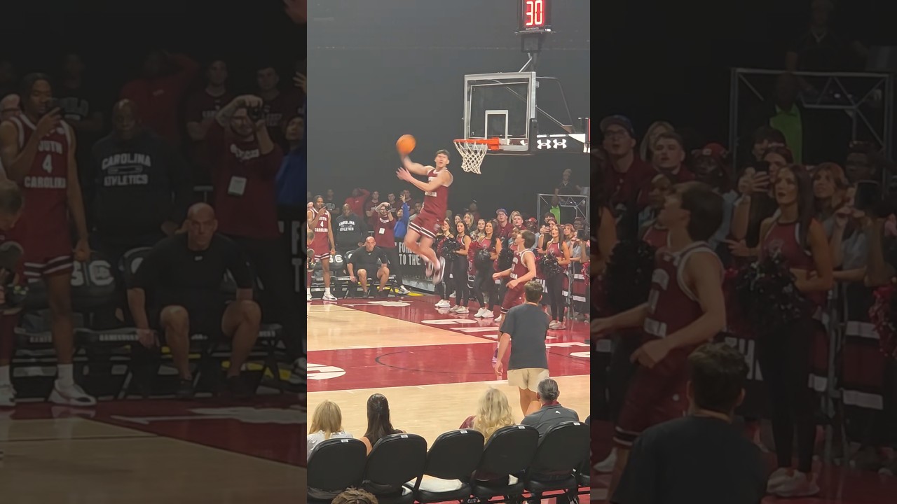 Я вижу тебя, Майк Шаравьямц! Слэм-данк от Майка | Мужской баскетбольный клуб South Carolina Gamec...