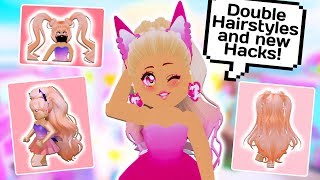 New Double Hairstyles And Outfit Hacks Roblox Royale High School Youtube - jogo roblox royale high school roblox