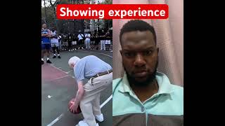 Grandpa showed the young guys how it’s done… and scored on his FIRST try! 😂🏀🔥#Basketball