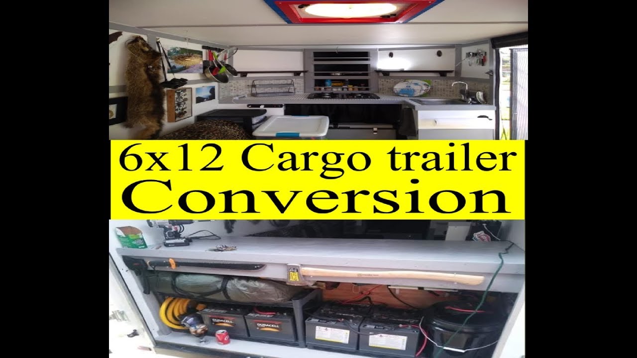 DIY 6x12 cargo trailer camper conversion full build. Bugout - YouTube