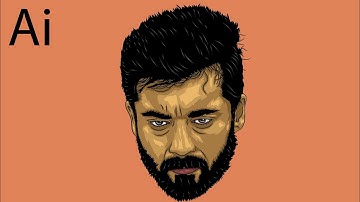 (part 2) created vector art Surya South actor created by mouse easy method #illustrator #vectorart