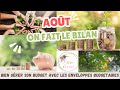 METHODE DES ENVELOPPES: on fait le bilan du mois d'août.