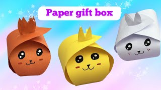 Origami paper box: How to make a paper box: paper gift box without glue