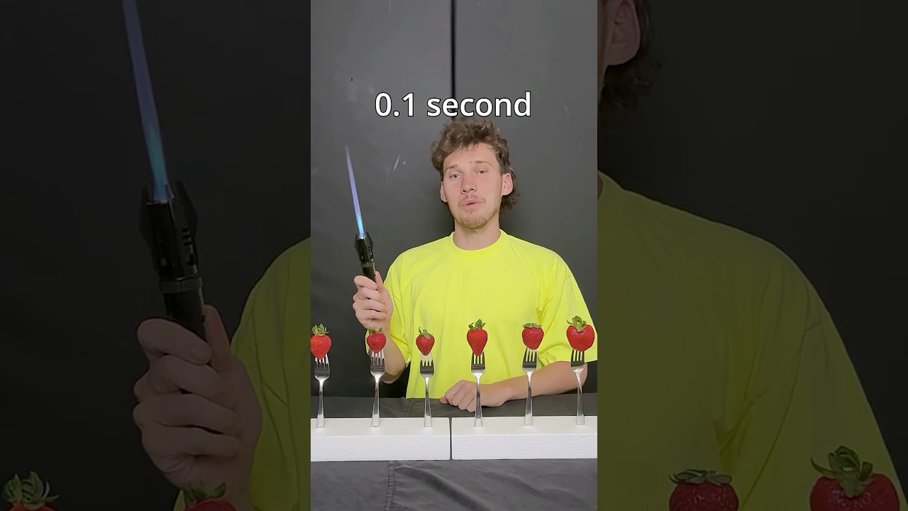 Powerful Lighter vs Strawberry!