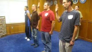 Swearing in at MEPS for National Guard