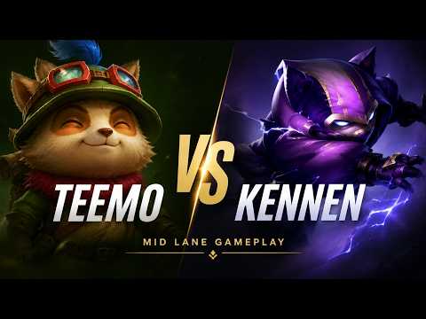 TEEMO vs TOP 10 KENNEN ⚡ Mid Lane Battle | Wild Rift 4K