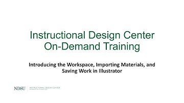Illustrator On Demand - Part 1 - Introduction to the Workspace, Importing Materials, and Saving Work