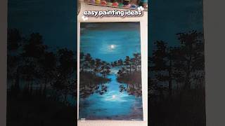 Easy night painting idea/acrylic painting #shorts #acrylic #painting #foryou #art #easypainting