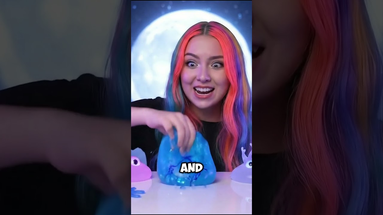 AI ASMR video she is trying to eat this sureal jelly 