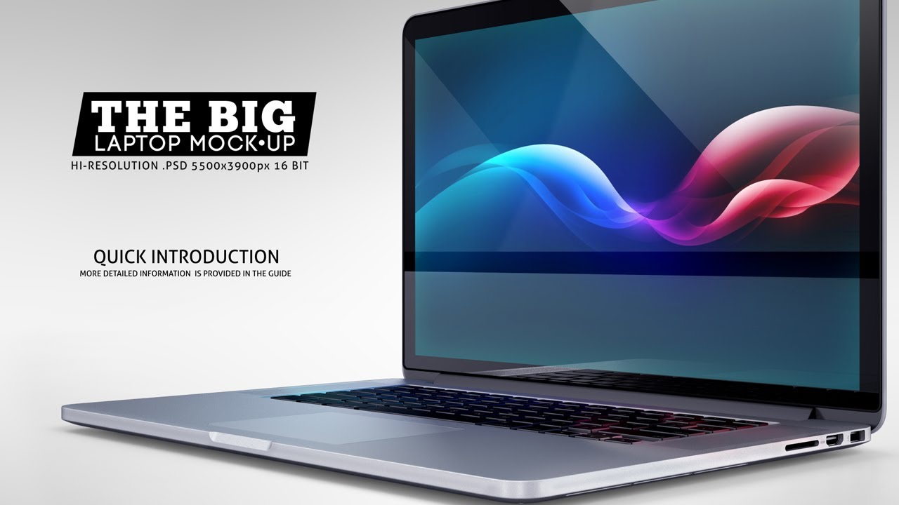 Download The Big Laptop Mock-up - Photoshop video tutorial - YouTube